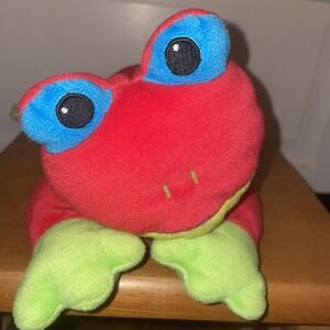 TY Beanie Pillow‎ Pals Ribbit the Red Frog Plush Stuffed Toy 1998 14" No Tags